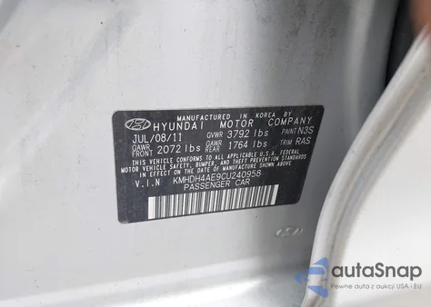 2012 Hyundai Elantra Gls (Ulsan Plant) z USA, uszkodzony, nr VIN KMHDH4AE9CU240958
